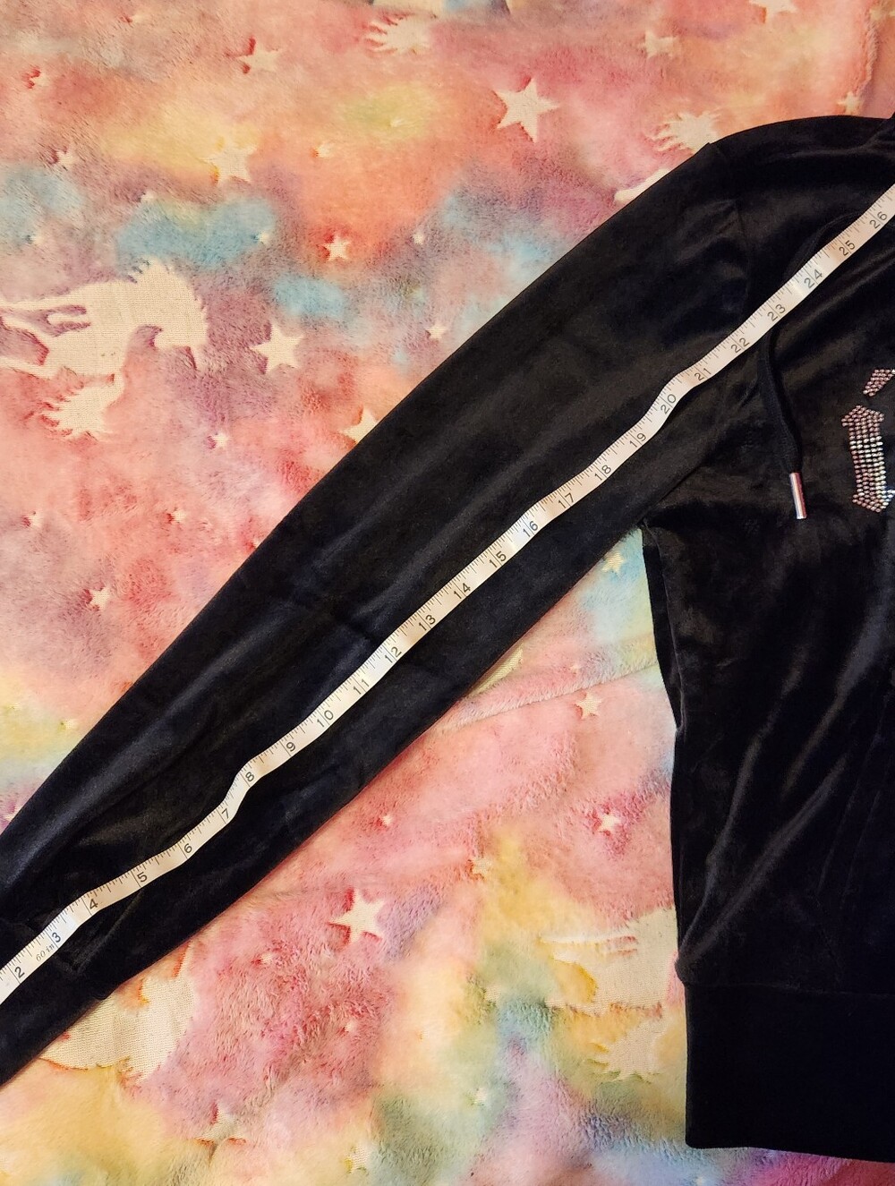 Iconic Velour Rhinestone Hoodie - Picture 3 of 4